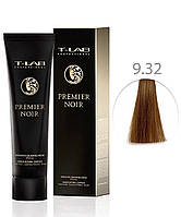 Крем-фарба для волосся T-LAB Professional Premier Noir Colouring Cream 9.32 Дуже світлий блондин золотисто-перламутровий
