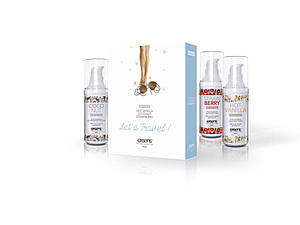 Набір розігріваючих масажних масел EXSENS Lets Travel (3х30 мл): кокос, полуниця ваніль