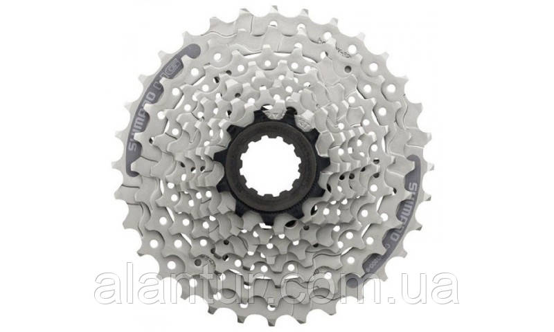 Касета Shimano CS-HG201-9, 9-швидкісна, 11-34 зуба, срібляста для MTB