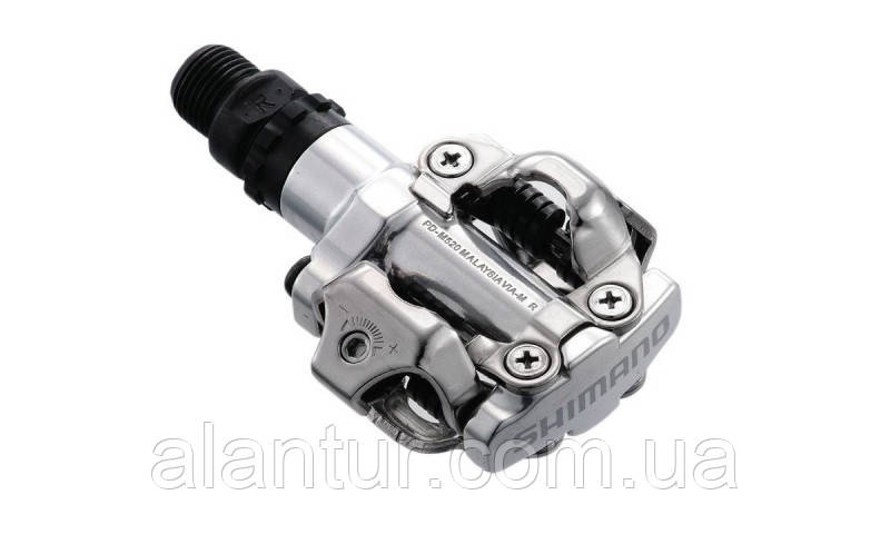 Контактні педалі Shimano PD-M520 SPD, сріблясті, 380 г, з шипами SM-SH51, фото 1