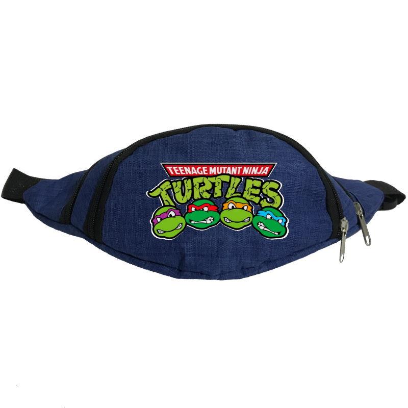 Сумка Бананка Черепашки Ніндзя на пояс Cappuccino (Turtle-0010) синя, фото 1