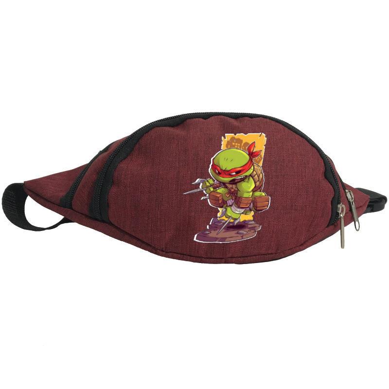 Сумка Бананка Черепашки Ніндзя на пояс Cappuccino (Turtle-006) бордова, фото 1