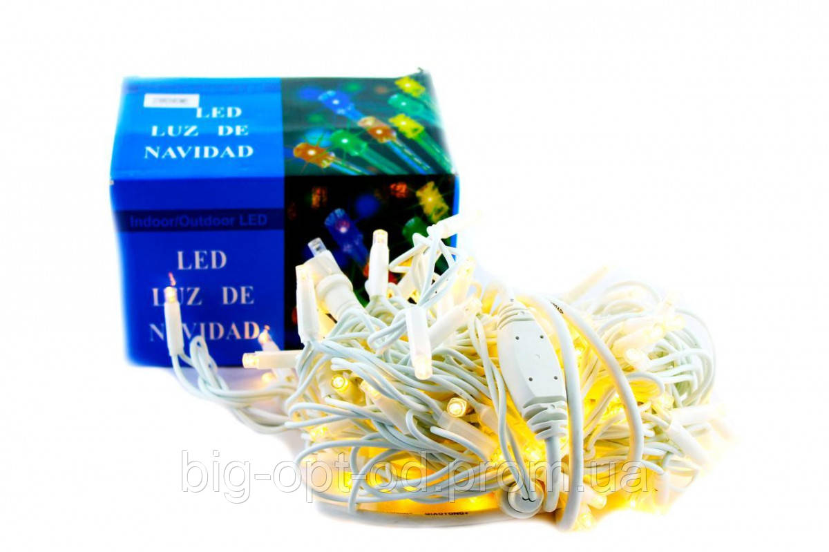 Xmas гірлянда LED 3.3 Line 100 WW Теплий білий 10 Метрів Вулична+соед.Білий (20)
