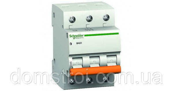 Автомат 25A, 3-фазний, тип С, "Домовик" 11225 Schneider Electric