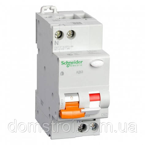 Дифавтомат 16A, 30мА, тип С, "Домовик" 11473 Schneider Electric, фото 1