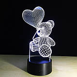 Подарунки на день народження для дітей, 3D світильник Ведмедик з кулькою, незвичайні подарунки для дітей, фото 6