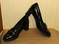 Туфли женские лаковые кожаные на каблуке M&S Marks & Spencer (размер 36-36,5 (UK4)