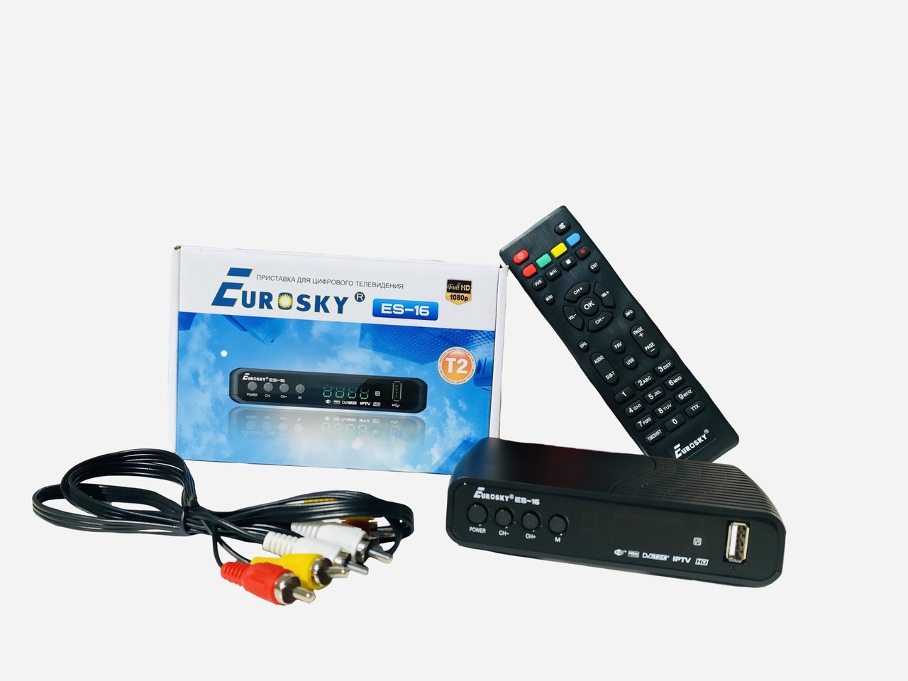 Приставка — Ресивер цифровий ефірний DVB-T2 тюнер — ES-16 (DVB-C/T2, АС3, Youtube, IPTV player, Megogo)