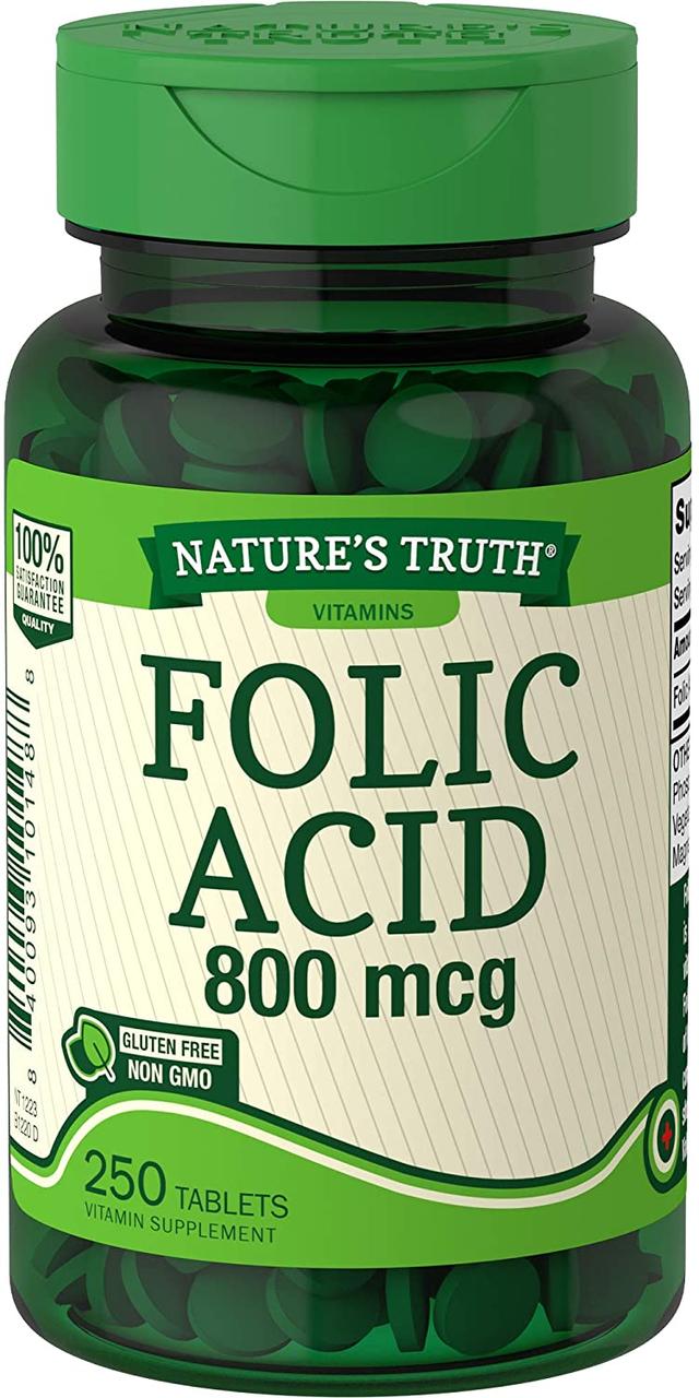 Nature's Truth Folic Acid 800 mcg 250 tab, фото 1