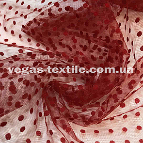 Сітка Флок Горох 0.2 см Червоний