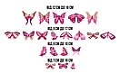 Набір декоративних наклейок на стіни Малиново-рожеві метелики, 20 шт., фото 2