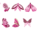 Набір декоративних наклейок на стіни Малиново-рожеві метелики, 20 шт., фото 3