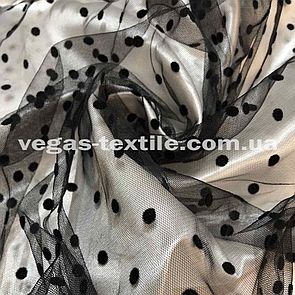 Сітка Флок Горох 0.6 см Чорний