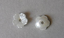 Декор для бантов и скрапа. Цветок, 8 мм, молочный цвет