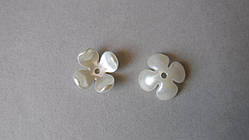 Декор для бантов и скрапа. Цветок, 15 мм, молочный цвет