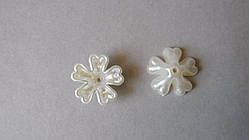 Декор для бантов и скрапа. Цветок, 17 мм, молочный