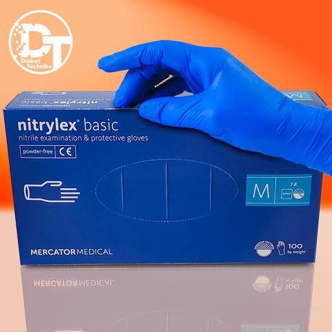 Рукавички нітрилові Nitrylex Basic (M) 100 шт.