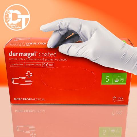 Рукавички Латексні Dermagel Coated (S) 100 шт