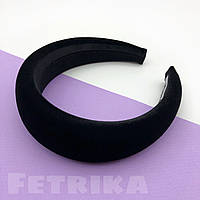 Обруч об'ємний оксамитовий чорний 4 см