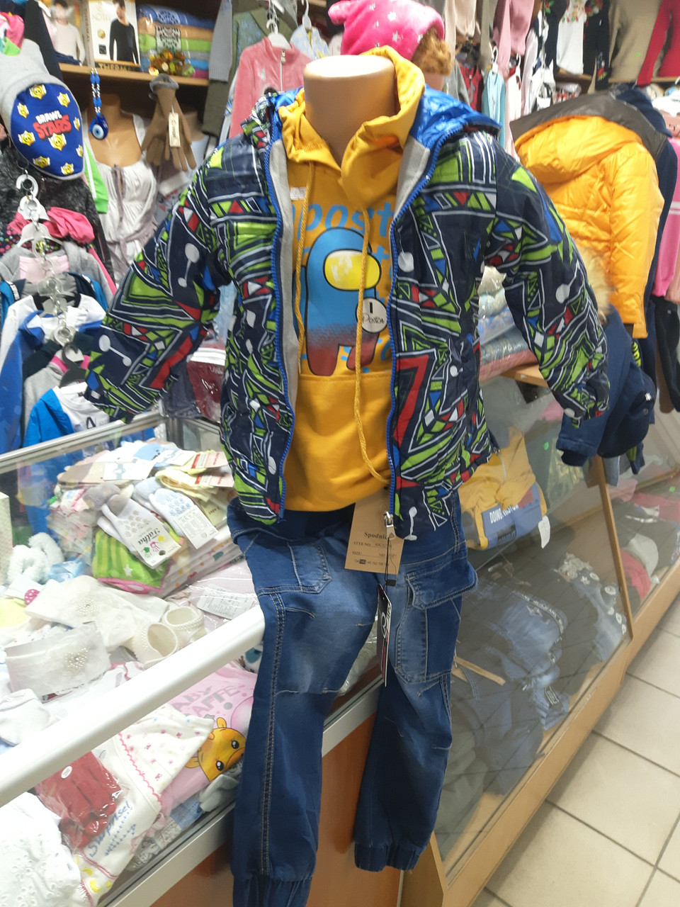 Легка Демісезонна Термо Куртка для хлопчика абстрактний принт 80 - 110