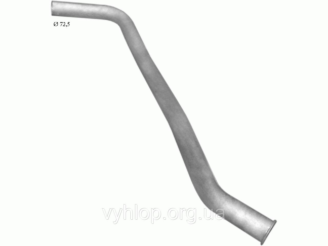 Труба вихлопна Мерседес 1636 довжина (Mercedes 1636 dl) din 50715 (69.44) Polmostrow