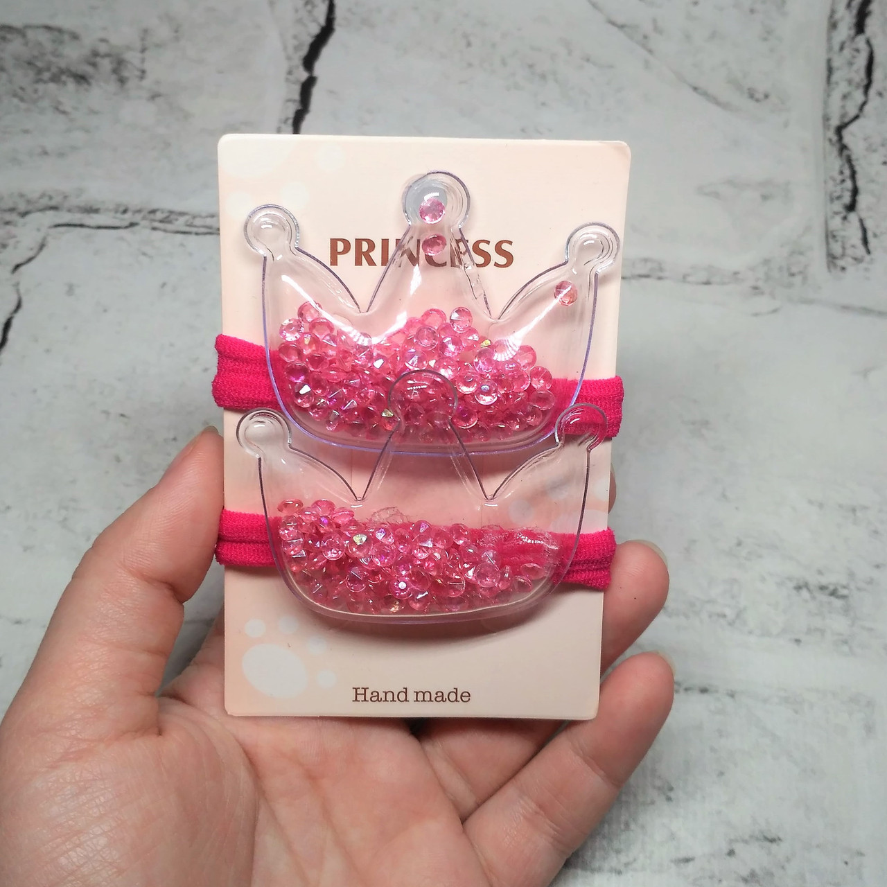 Резинки для волосся дитячі, Корони, рожеві