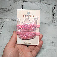 Резинки для волосся дитячі, Корони, рожеві