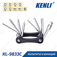 Kenli KL-9833C Мини шестигранники для велосипеда 9 функций черный