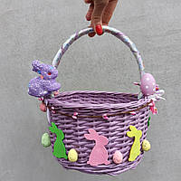 Дитячий пасхальний кошик з зайчиками для дівчаток та хлопчиків