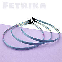 Обруч металевий з атласною стрічкою 5 мм, БЛАКИТНИЙ