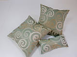 Комплект подушок Вензель великий, 3 шт. бірюзово-салатові, фото 3