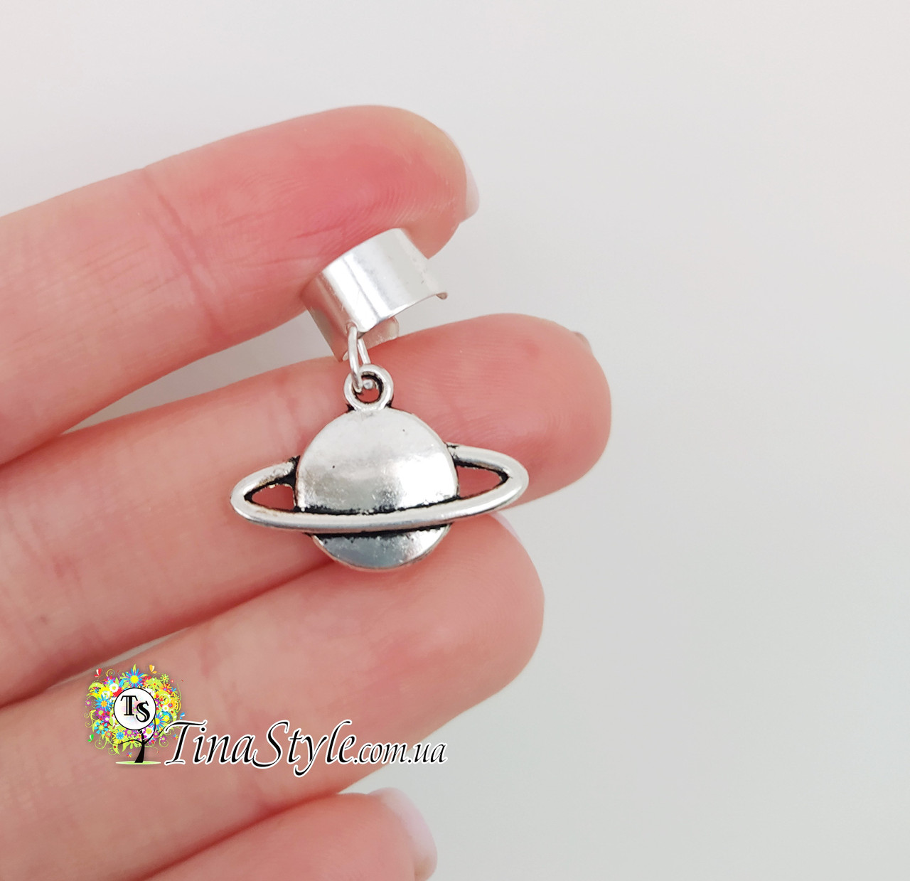 Сережок-кафа Сатурн планета каф, кліпса, кафа, фото 1