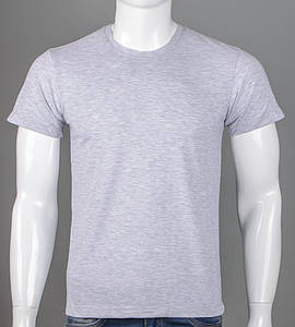 Футболка чоловіча Однотонна 2300м (Уп.4шт M-XXL), Св.Сірий меланж