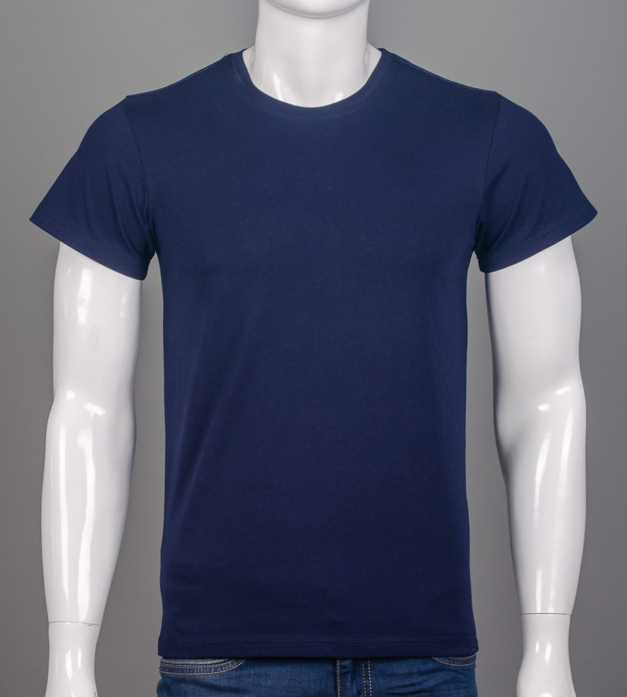 Футболка чоловіча Однотонна Темно-синій 2300м, M (1шт), фото 1