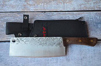 Ніж кухарський традиційний китайський, кухонник у похідному виконанні Сан Дао, з чохлом у комплекті