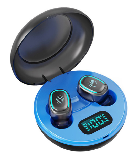 Бездротові сенсорні Bluetooth навушники гарнітура в кейсі з мікрофоном TWS-200 Синій, фото 1