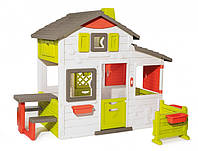 Ігровий Будинок для друзів Smoby Toys з дверним дзвінком столиком і парканом 217х171х172 см 810203
