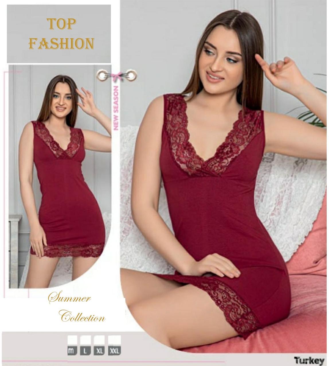 Стильна нічна сорочка з мереживом, фото 1