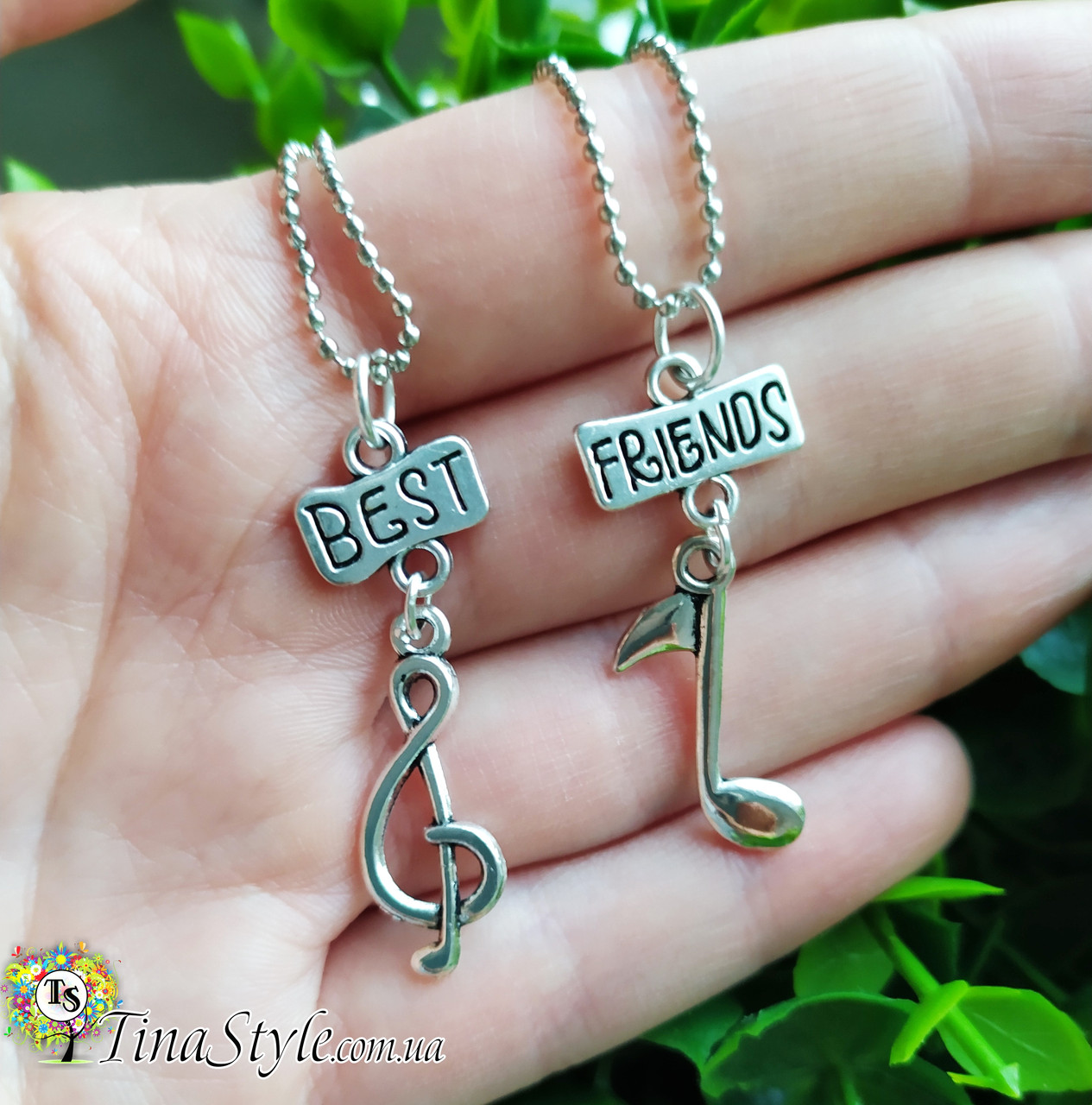 Підвіска кулон Best friends друзі для двох Музика друзів BFF парні кулони дві половинки