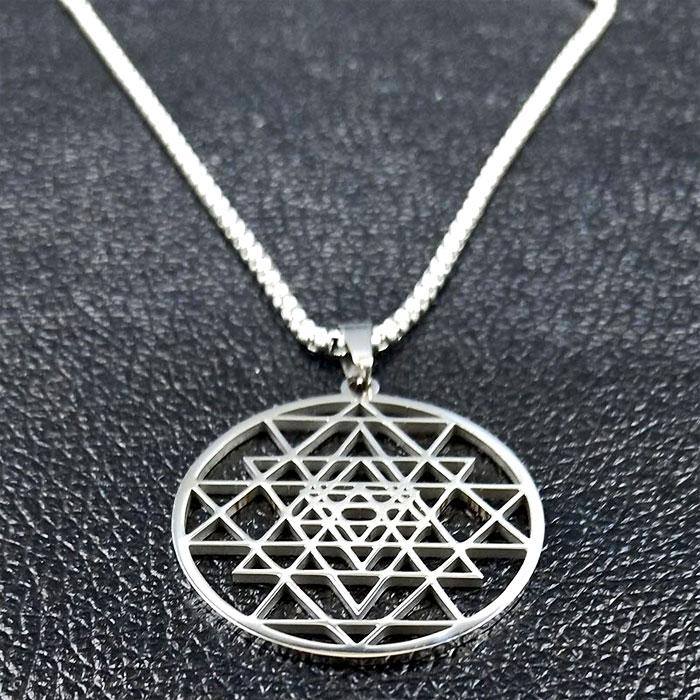 Кулон Шрі Янтра зі сталі, фото 1