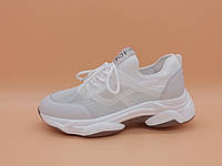 Білі кросівки зі вставками із сітки. Великі розміри ( 41, 42).