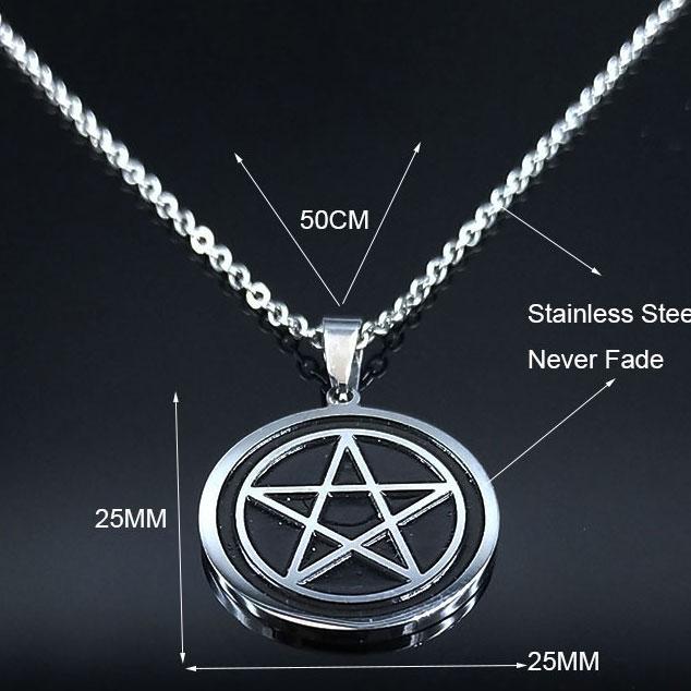 Кулон із Петаграмою зі сталі, фото 1