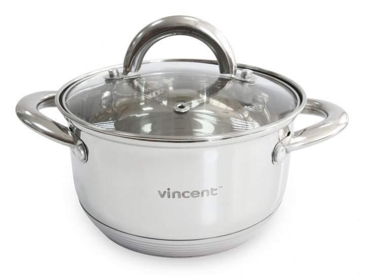 Каструля з нержавіючої сталі з кришкою Vincent 6.1 л 24 см VC-3167-24