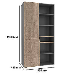 Шафа для документів офісний лівобічний Connect А модульний кольору дуб сонома трюфель / антрацит