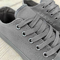 Знижка Кеди конверси сірі низькі літні тканинні тряпочние converse чоловічі, фото 5