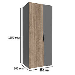 Шафа шафа дводверна для офісу Connect зі штангою кольору дуб сонома трюфель / антрацит