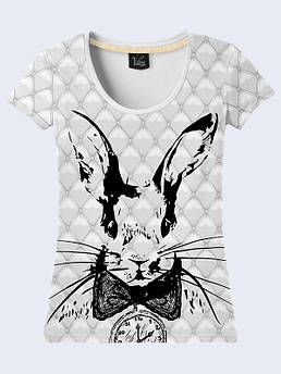 Жіноча футболка з принтом Кролик з Аліси в країні чудес