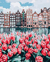 Набор Алмазная мозаика вышивка 40х50 "Тюльпаны Амстердама" (квадратные стразы, полная выкладка, на подрамнике)