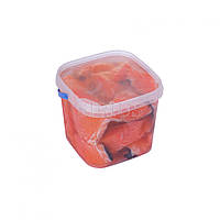 Сьомга шматки на шкурі в олійно-сольовій заливці (середньо-великі) 1 кг