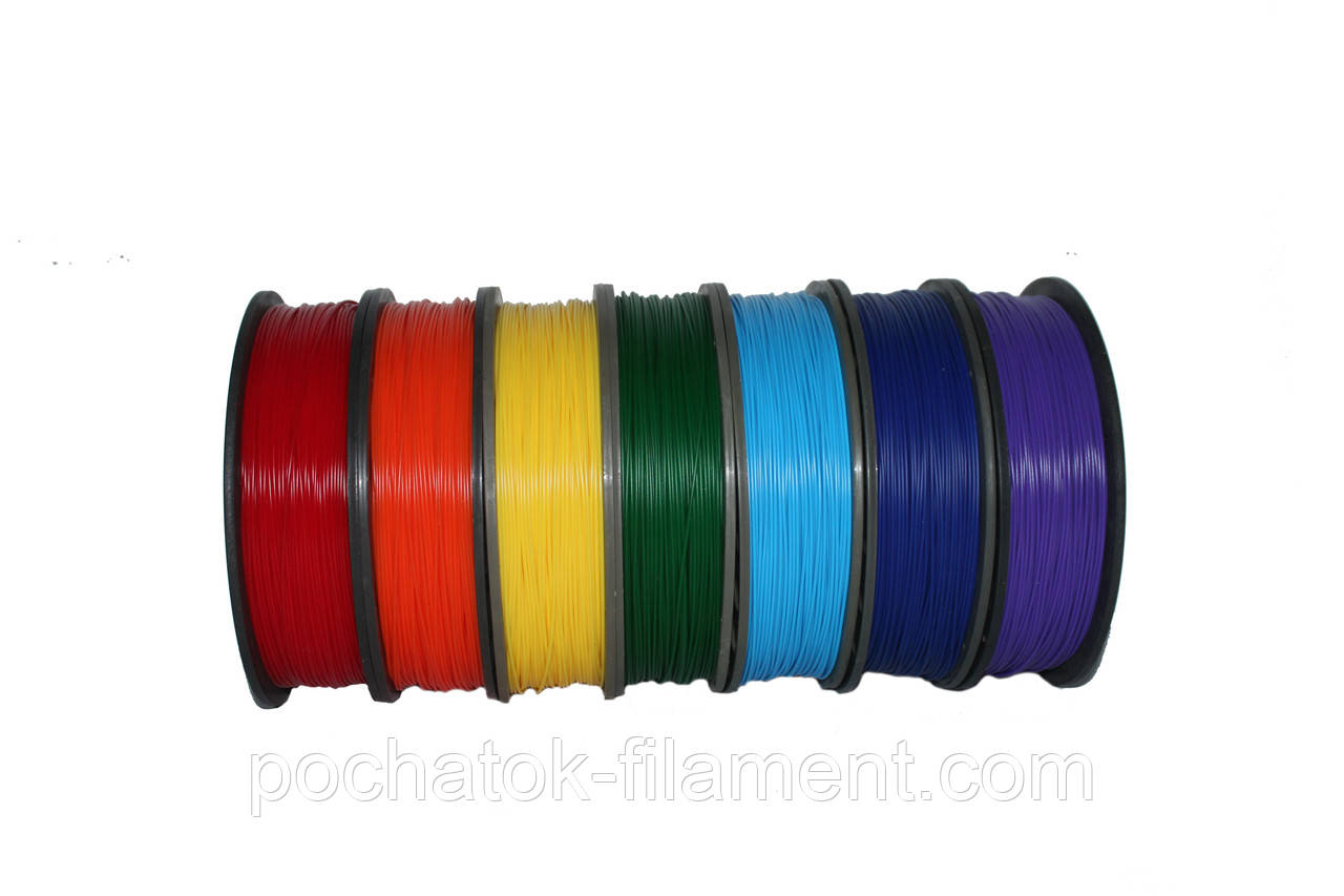 Набір 7в1 філамент пластик для ЗD друку Pochatok Filament 1,75 мм. 0,75 кг. 7 кольорів Веселка, фото 1